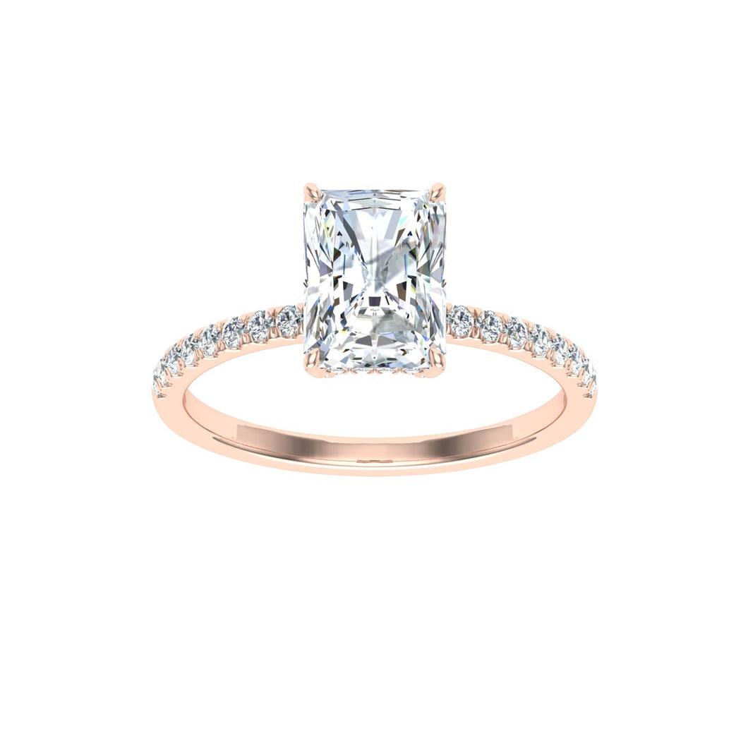 The Brooke - Radiant Cut Hidden Halo Ring