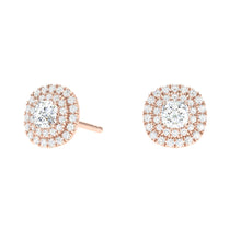 Load image into Gallery viewer, Cushion Cut Double Halo Studs