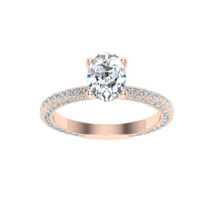 The Layla - Oval Cut Micro Pavé Ring