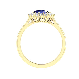 Sunburst Oval Sapphire Ring