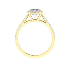 Load image into Gallery viewer, The Julia - Emerald Cut Halo Ring