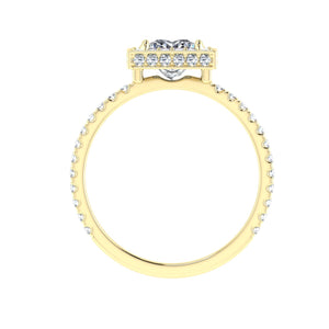 The Lara - Princess Cut Double Edge Halo Ring