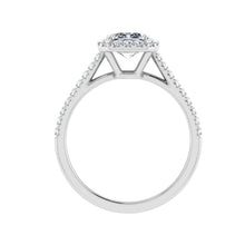 Load image into Gallery viewer, The Julia - Emerald Cut Halo Ring