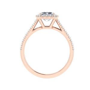 The Julia - Emerald Cut Halo Ring