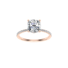 Load image into Gallery viewer, The Krystle - Cushion Cut Hidden Halo Ring