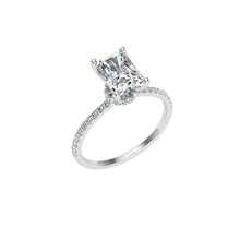 Load image into Gallery viewer, The Helen - Radiant Cut Hidden Halo Ring