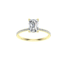 Load image into Gallery viewer, The Anaya - Emerald Cut Hidden Halo Ring