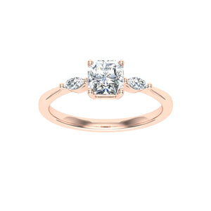 The Colette -  Asscher 3 Stone Ring
