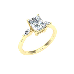 The Sierra - Radiant 3 Stone Ring