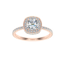 Load image into Gallery viewer, The Haisely - Cushion Cut Double Edge Halo Ring