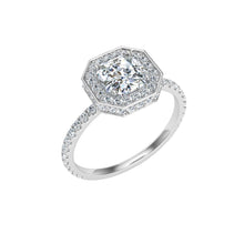 Load image into Gallery viewer, The Jade - Asscher Cut Double Edge Halo Ring