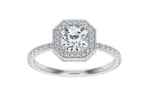 The Jade - Asscher Cut Double Edge Halo Ring