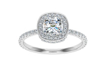 Load image into Gallery viewer, The Haisely - Cushion Cut Double Edge Halo Ring