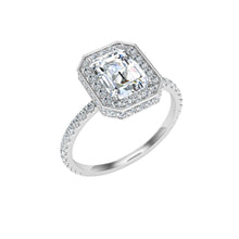 Load image into Gallery viewer, The Everlee - Emerald Cut Double Edge Halo Ring