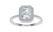 Load image into Gallery viewer, The Felicity -  Radiant Cut Double Edge Halo Ring