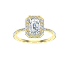 Load image into Gallery viewer, The Everlee - Emerald Cut Double Edge Halo Ring