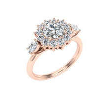 Load image into Gallery viewer, The Lucille - Round Cut Halo Ring