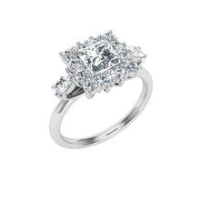 Load image into Gallery viewer, The Genevieve -Princess Cut Halo Ring