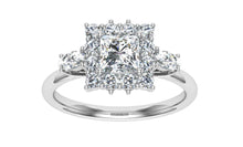 Load image into Gallery viewer, The Genevieve -Princess Cut Halo Ring
