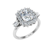Load image into Gallery viewer, The Elise - Radiant Cut Halo Ring