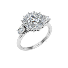 Load image into Gallery viewer, The Lucille - Round Cut Halo Ring