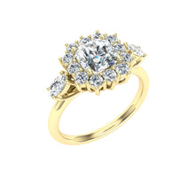 Load image into Gallery viewer, The Parker - Asscher Cut Halo Ring