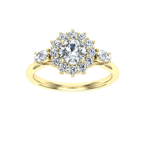 The Lucille - Round Cut Halo Ring