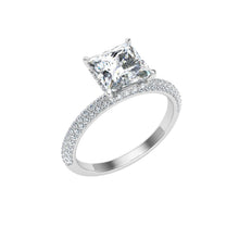 Load image into Gallery viewer, The Aviana - Princess Cut Micro Pavé Ring