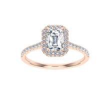 Load image into Gallery viewer, The Clare - Emerald Cut Halo Ring