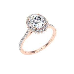 The Denisse - Oval Cut Halo Ring