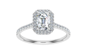The Clare - Emerald Cut Halo Ring