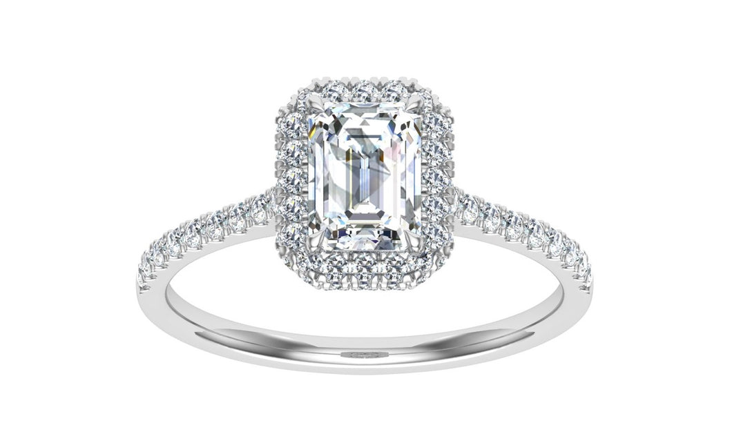 The Clare - Emerald Cut Halo Ring
