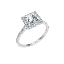 Load image into Gallery viewer, The Anabella - Princess Cut Halo Ring