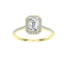 Load image into Gallery viewer, The Clare - Emerald Cut Halo Ring