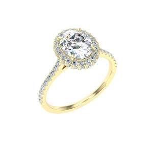 The Denisse - Oval Cut Halo Ring