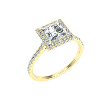 Load image into Gallery viewer, The Anabella - Princess Cut Halo Ring