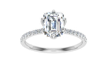 Load image into Gallery viewer, The Legacy - Emerald Cut Hidden Halo Ring
