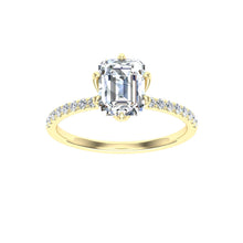 Load image into Gallery viewer, The Legacy - Emerald Cut Hidden Halo Ring
