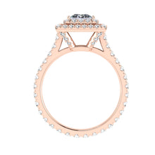 Load image into Gallery viewer, The Everleigh - Princess Cut Double Halo Ring
