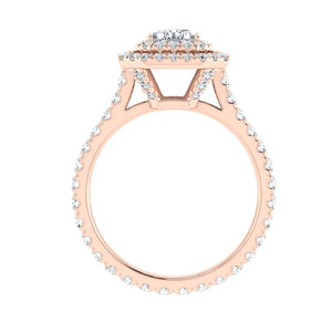 The Mallory - Radiant Cut Double Halo Ring