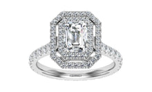 Load image into Gallery viewer, The Tara - Emerald Cut Halo Ring