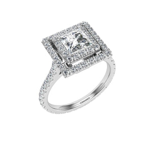 The Everleigh - Princess Cut Double Halo Ring