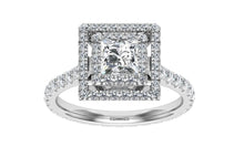 Load image into Gallery viewer, The Dahlia - Princess Cut Halo Ring