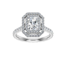 Load image into Gallery viewer, The Mallory - Radiant Cut Double Halo Ring