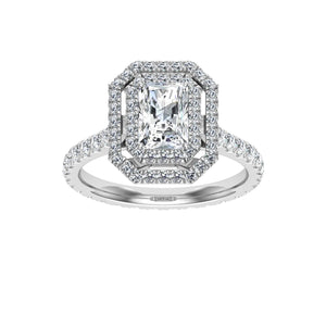 The Mallory - Radiant Cut Double Halo Ring