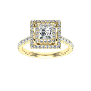 The Everleigh - Princess Cut Double Halo Ring