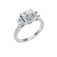 Load image into Gallery viewer, The Hayden - Cushion 3 Stone Ring