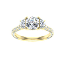 Load image into Gallery viewer, The Hayden - Cushion 3 Stone Ring