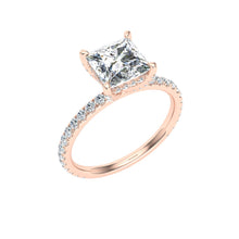 Load image into Gallery viewer, The Alexandria  - Princess Cut Hidden Halo Ring
