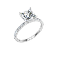 Load image into Gallery viewer, The Alexandria  - Princess Cut Hidden Halo Ring